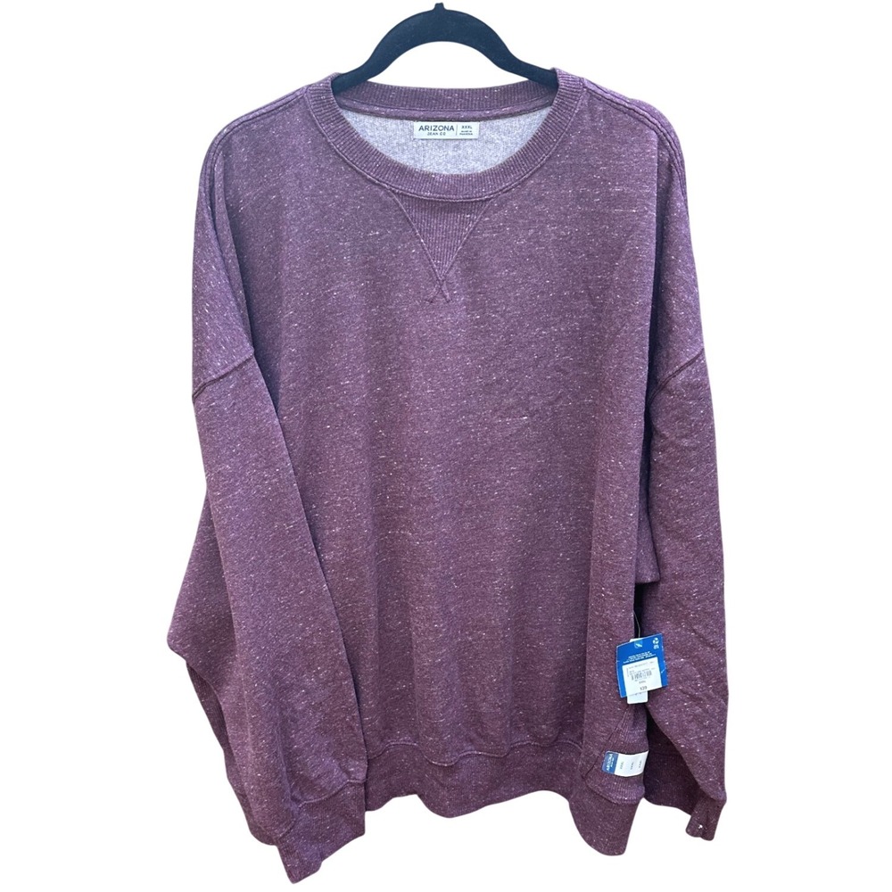 Arizona Jean Co Women XXXL Sweatshirt Madeira Wine Heather Purple Crew Neck NWT